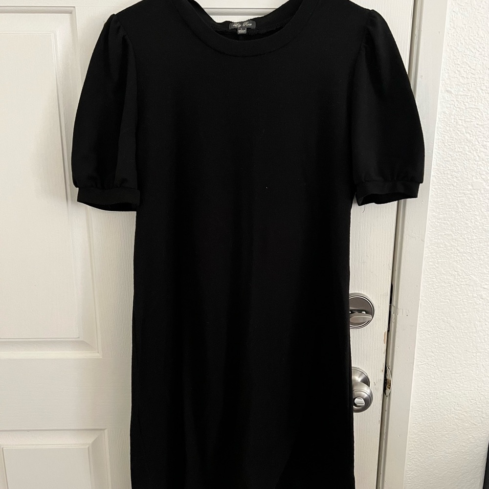 Black mini sweater dress